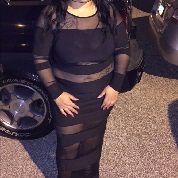 torrid Dresses & Skirts - Black mesh long stretchy dress size XL